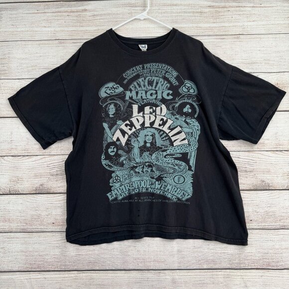 Anvil Vintage Look Led Zeppelin Wembley Concert T-Shirt Adult XL Black‎ - Picture 1 of 8